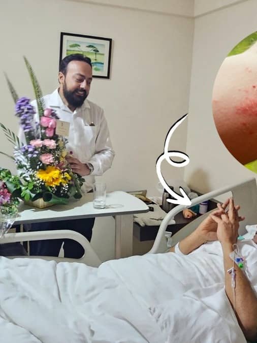 Rajesh Sharma is hospitalised in Kolkata due to an insect bite