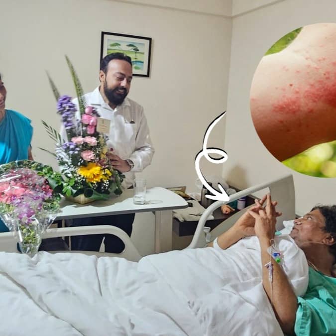 Rajesh Sharma is hospitalised in Kolkata due to an insect bite
