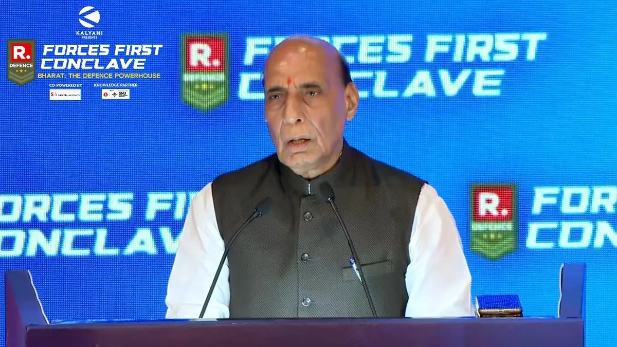 AI, Cyber Security, Quantum, Robotics Core of Aatmanirbhar Bharat's Defence Future: Rajnath Singh on New-Gen Vision for Armed Forces Rajnath Singh at Republic Forces First Conclave