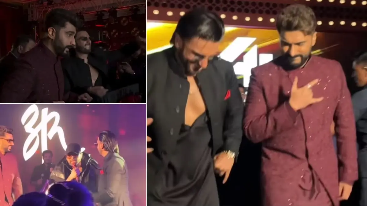 Viral Video: Ranveer Singh Brings The House Down With Arjun Kapoor And Himesh Reshammiya At Anshula Kapoor's Wedding Ranveer Singh at Anshula Kapoor's wedding