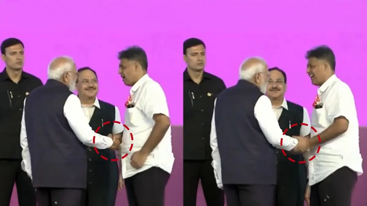 Rare Display of Cross-Party Warmth: PM Modi's Bonhomie with Congress MP Manish Tewari in Chandigarh | WATCH Rare Display of Cross-Party Warmth: PM Modi's Bonhomie with Congress MP Manish Tewari in Chandigarh