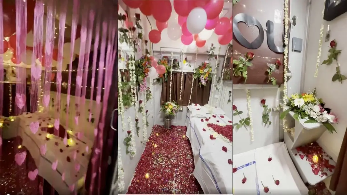 Romantic Gesture Or Stupidity? Internet Divided Over Viral First AC Train Coupe Decorated As 'Honeymoon Suite' | WATCH Romantic Gesture Or Stupidity? Internet Divided Over Viral First AC Train Coupe Decorated As 'Honeymoon Suite' | WATCH