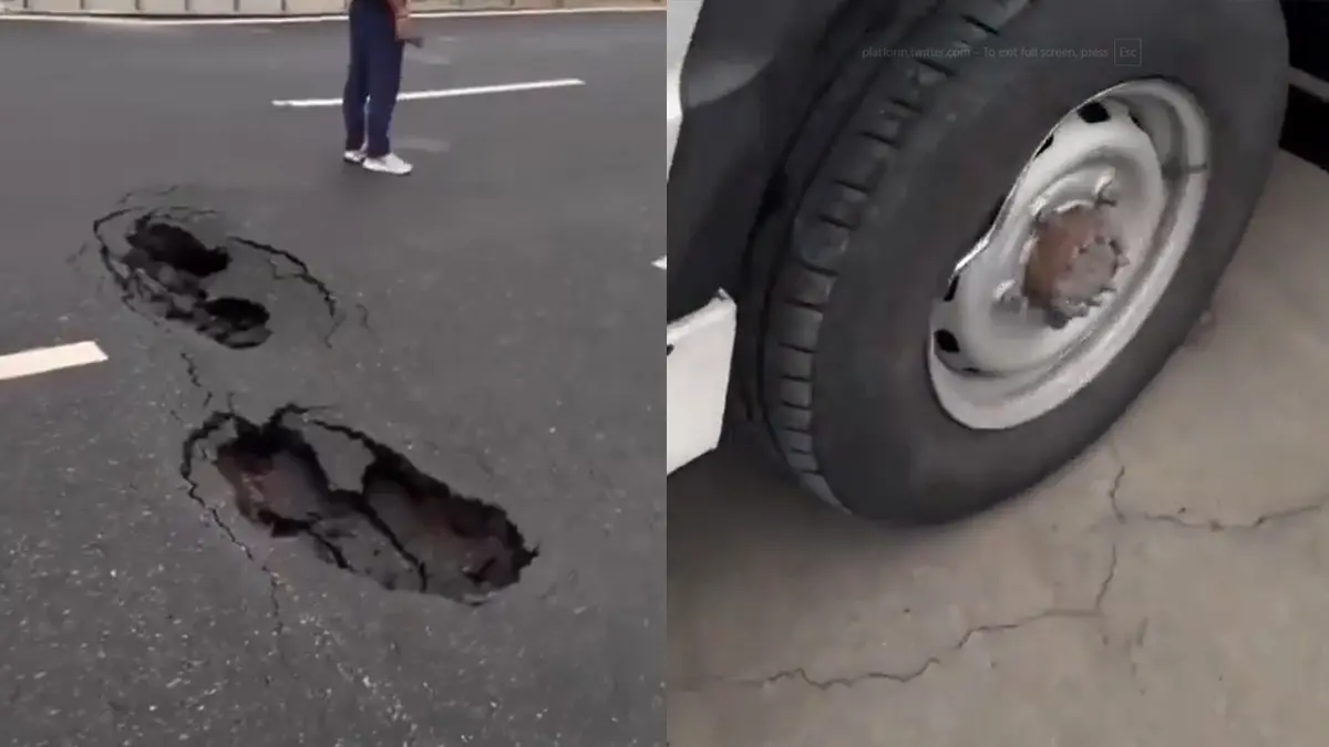 Rs 1,20,00,00,00,000 Delhi-Dehradun Expressway Develops Massive Potholes In First Monsoon, Viral Video Sparks Row Rs 1,20,00,00,00,000 Delhi-Dehradun Expressway Develops Massive Potholes In First Monsoon, Viral Video Sparks Row