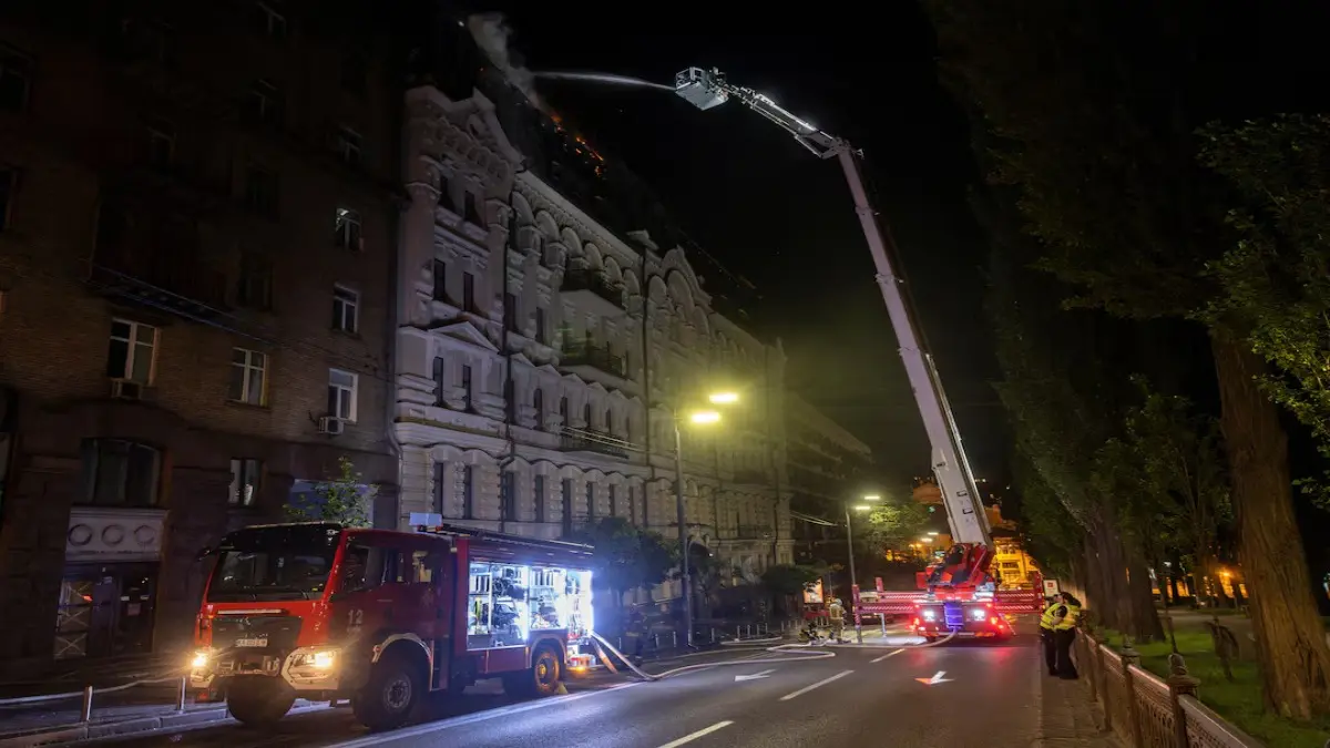 Russian Overnight Missile And Drone Strikes on Kyiv Injures 16, Hits Residential Buildings Russian Overnight Missile And Drone Strikes on Kyiv Injures Five, Hits Residential Buildings