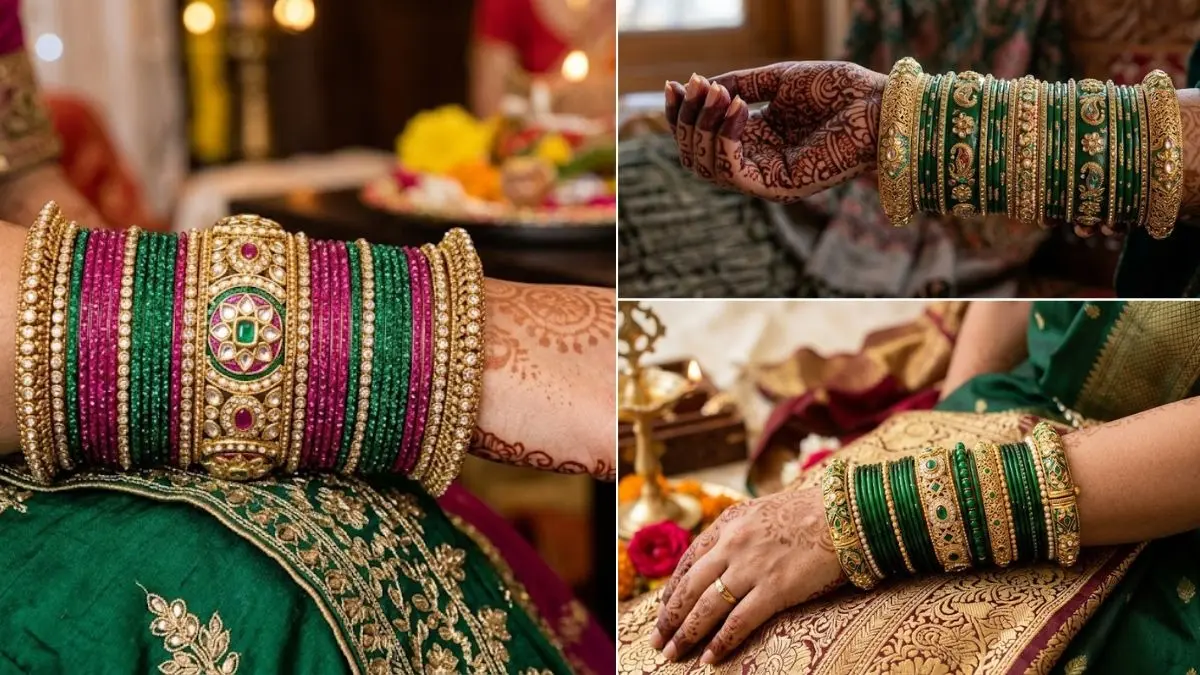 Sawan 2026 Green Bangles: सावन में सुहागन की हथेली में खूब सजेंगी हरे रंग की चूड़ियां; देखें खूबसूरत और नए डिजाइन; PHOTOS Sawan 2026 Green Bangle Designs