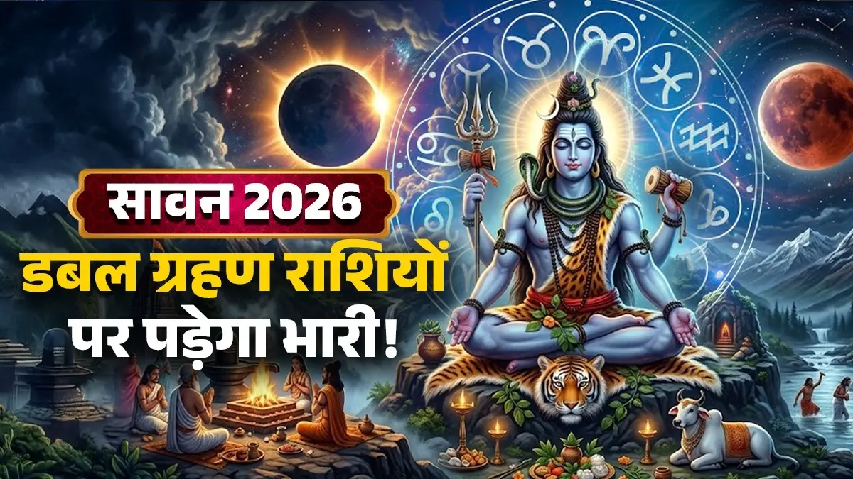 Sawan 2026 Grahan: सावन 2026 में दोहरे ग्रहण का कहर, इन 4 राशियों पर मंडरा रहा है भारी खतरा, जानें बचने के अचूक उपाय sawan-2026 Surya and Chandra grahan impact on zodiac signs -solar-lunar-eclipse-date-effects on rashi lord shiva upay