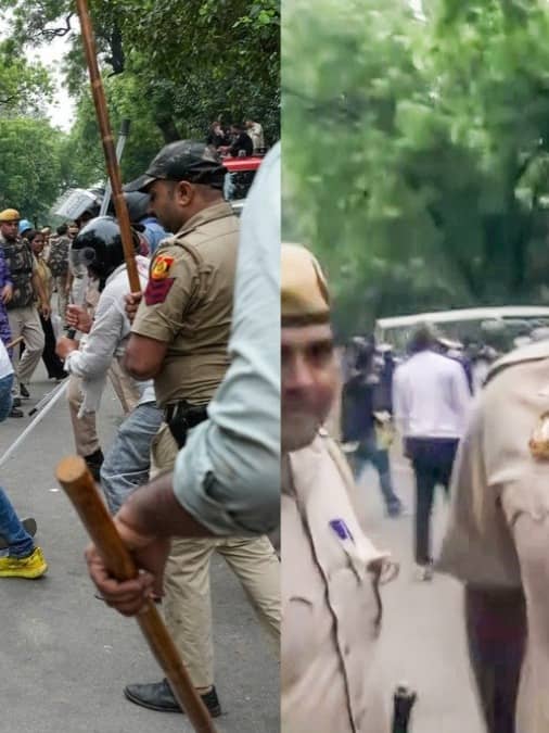 Stone-Pelting & Scuffles: Cops Bleed As CJP Protest Turns Violent, Say Those Deployed Near Security Barricades Targeted 