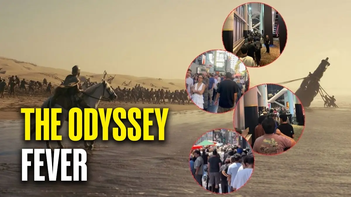 The Odyssey Release Sparks Early Morning Frenzy, Fans Queue Up In Long Lines To Catch First Show Of Christopher Nolan's Film | Watch The Odyssey fan frenzy