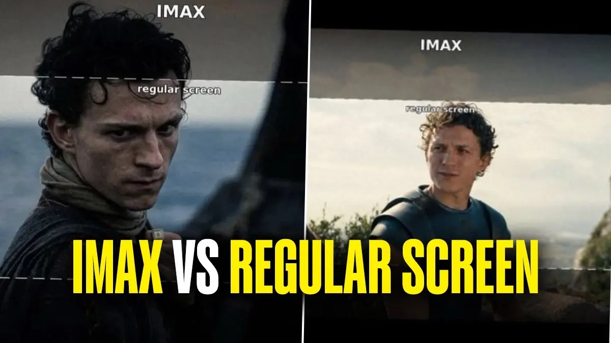 The Odyssey: IMAX 70mm vs Regular Screens - What's The Difference? Check Out Frame-by-Frame Comparison The Odyssey: IMAX vs Regular Screen
