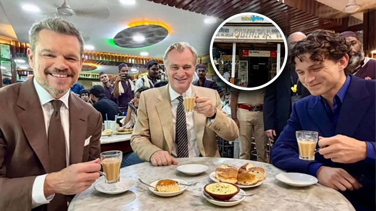 Where Did The Odyssey Team Stop By For Chai And Bun Maska In Mumbai? Tom Holland, Christopher Nolan and Matt Damon enjoyed chai and bun maska in Mumbai before The Odyssey premiere