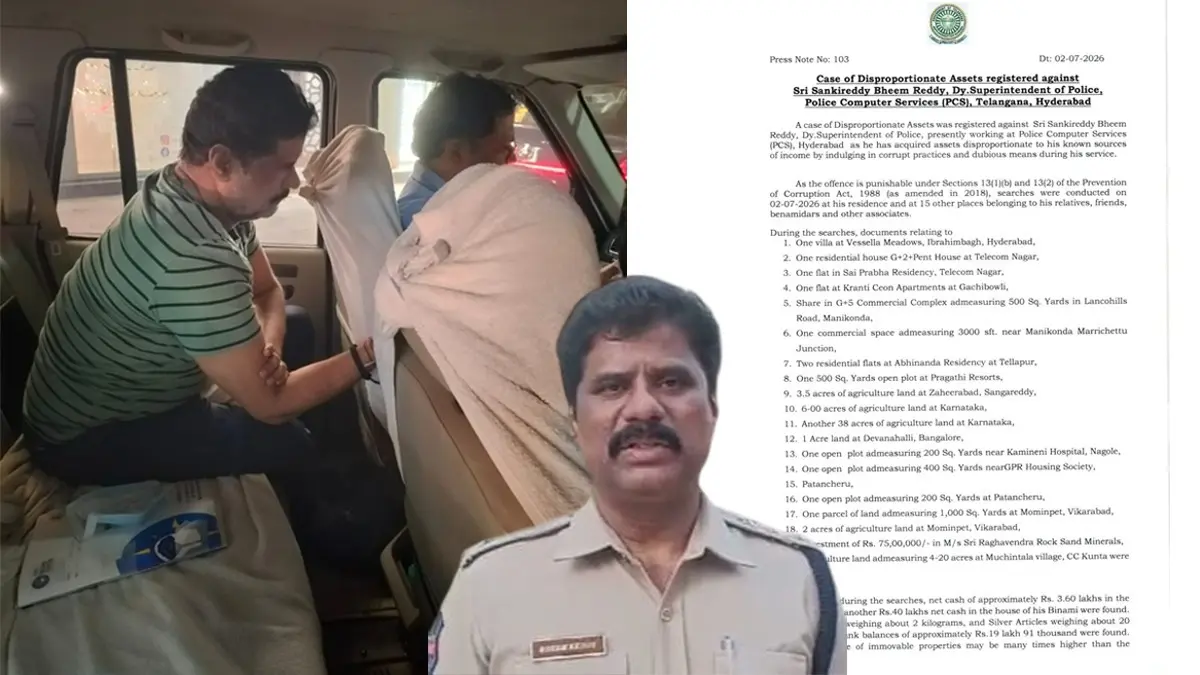 Rs 300-Crore Asset Empire, Villas, 50+ Acres of Land & Gold: Telangana DSP Arrested After Major Corruption Crackdown Villas, 50+ Acres of Land & Gold: Inside the Massive Rs 300-Crore Asset Empire of Arrested Telangana DSP