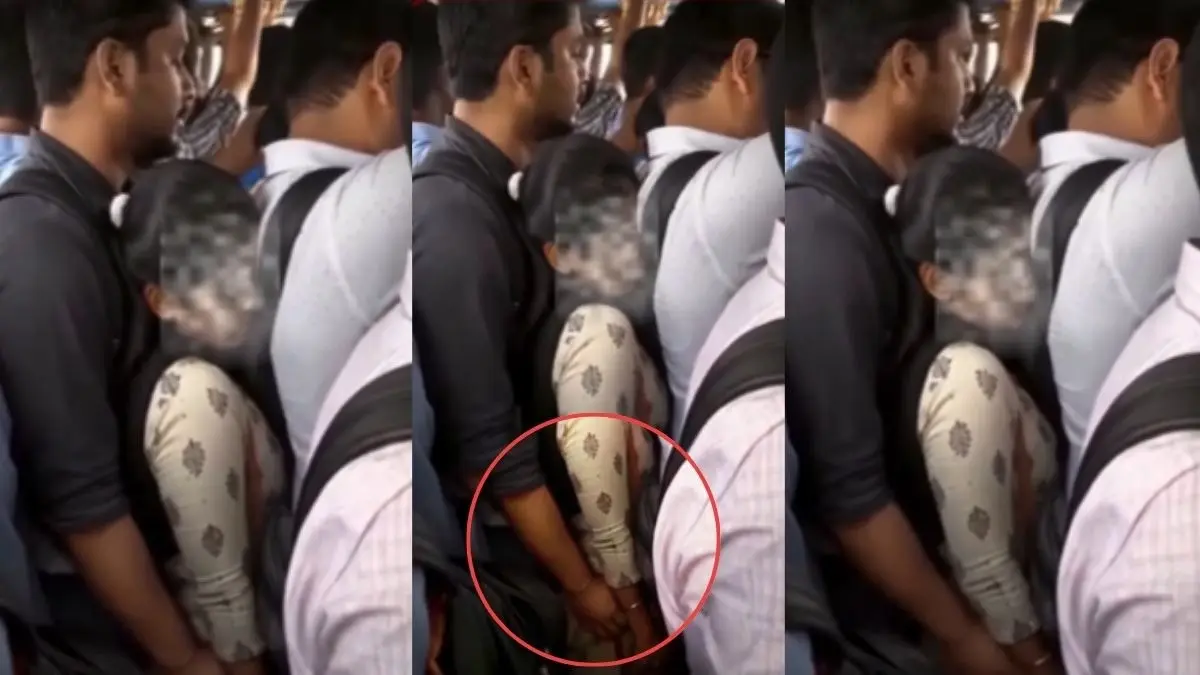 शर्मनाक! खचाखच भरी बस में लड़की से की छेड़छाड़, हाथ झटकने के बाद भी नहीं माना लफंगा; VIRAL VIDEO देख भड़के लोग Viral Video