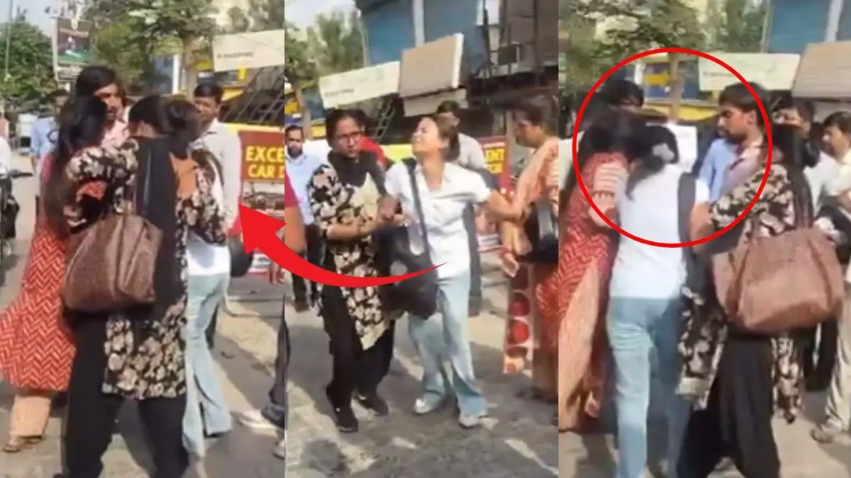 बॉयफ्रेंड संग होटल में रंगे हाथ पकड़ी गई पत्नी, फिर बीच सड़क पर पति और सास के साथ गुत्थमगुत्थी; हाई वोल्टेज ड्रामे का VIDEO VIRAL Viral Video