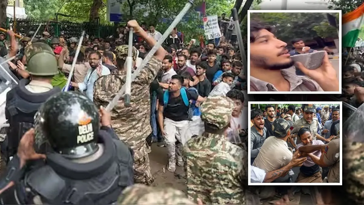 'Rokne Ki Koshish Mat Karna... Eit Lagegi': Protestor Waves Brick, Threatens Cops During CJP's Chaotic Jantar Mantar Protest | WATCH x