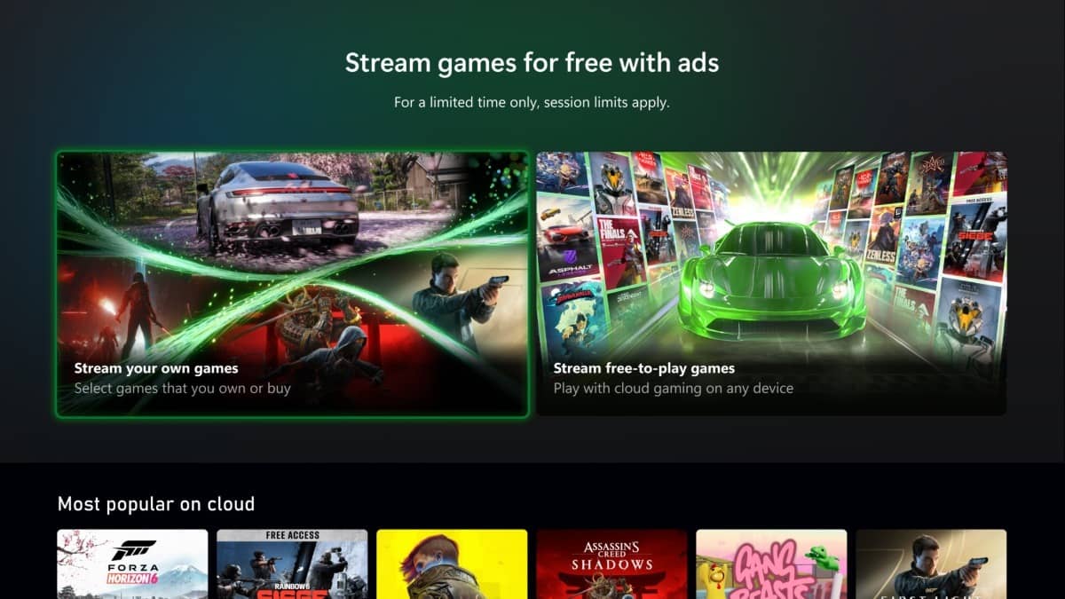 Xbox Starts Testing Free Ad-Supported Game Streaming With One-Hour Limit