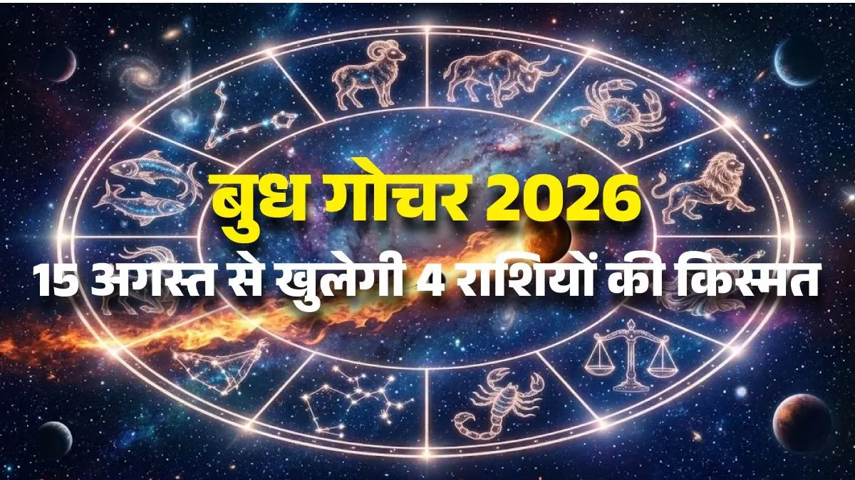 Budh Gochar 2026: अश्लेषा नक्षत्र में बुध का गोचर, 15 अगस्त से खुलेगी 4 राशियों की किस्मत; व्यापार में होगा मुनाफा 15 अगस्त से खुलेगी 4 राशियों की किस्मत; व्यापार में होगा मुनाफा