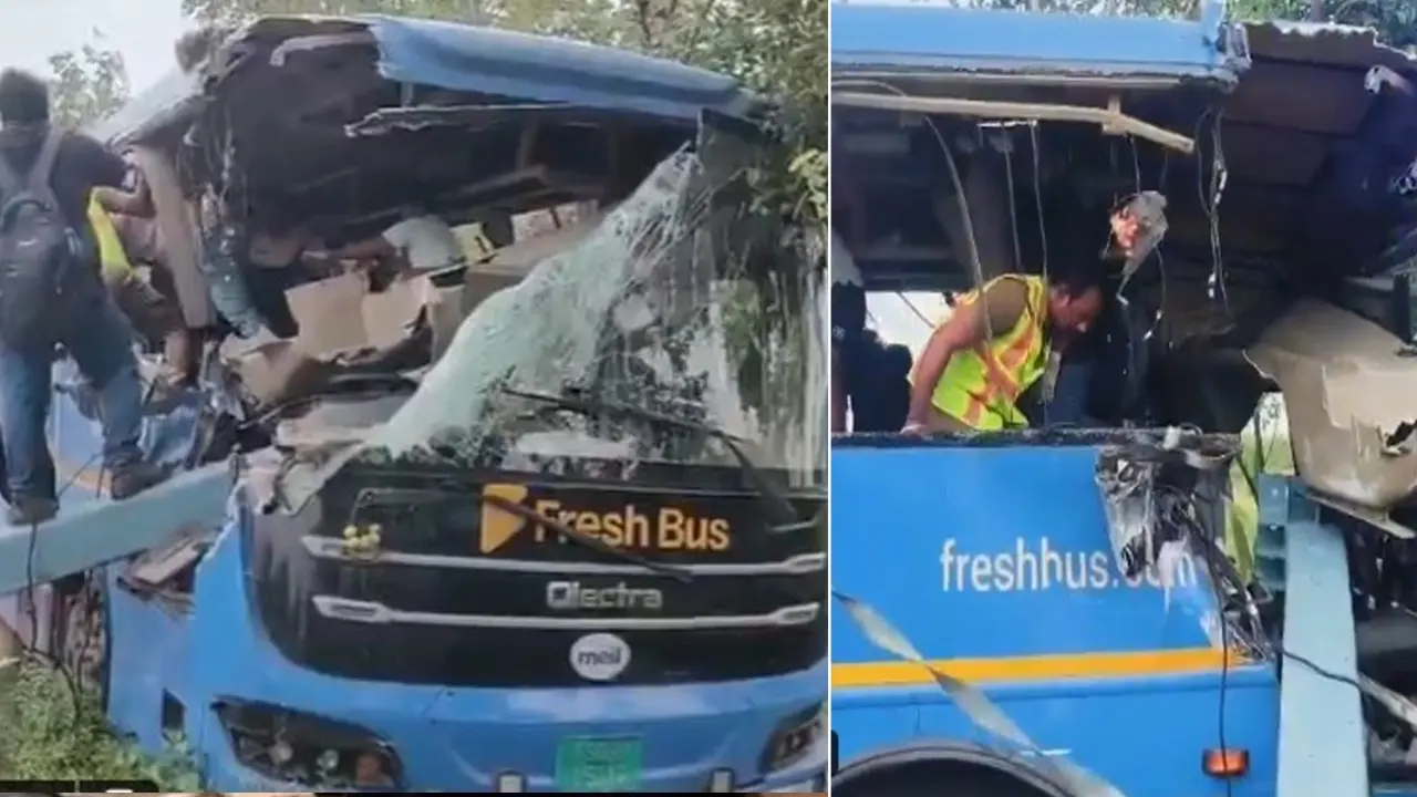6 Killed, Dozens Injured As Private Bus Collides with Container Truck in Telangana’s Suryapet 6 Dead, Dozens Injured As Private Bus Collides with Container Truck in Telangana’s Suryapet