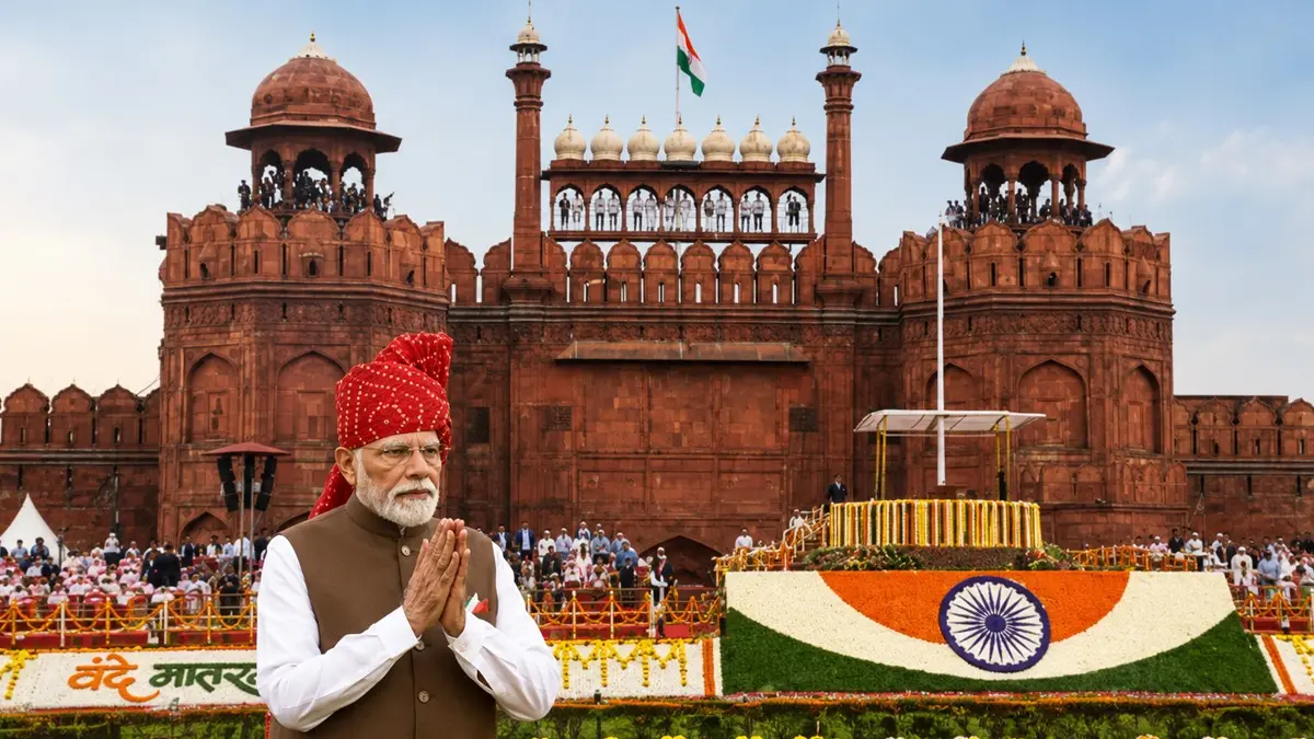 From 2014 Red Bandhej to 2026 Red Tie-Dye: PM Modi’s Independence Day Turban Tradition From 2014 Red Bandhej to 2026 Red Tie-Dye: PM Modi’s Independence Day Turban Tradition