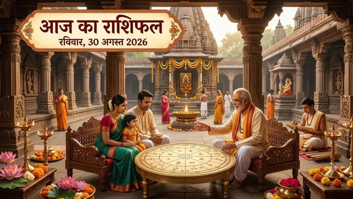 Aaj Ka Rashifal 30 अगस्त 2026: कर्क राशि वालों को मानसिक शांति का अनुभव होगा, तुला राशि वालों को करियर में आगे बढ़ने के नए अवसर मिलेंगे aaj ka rashifal 30 august