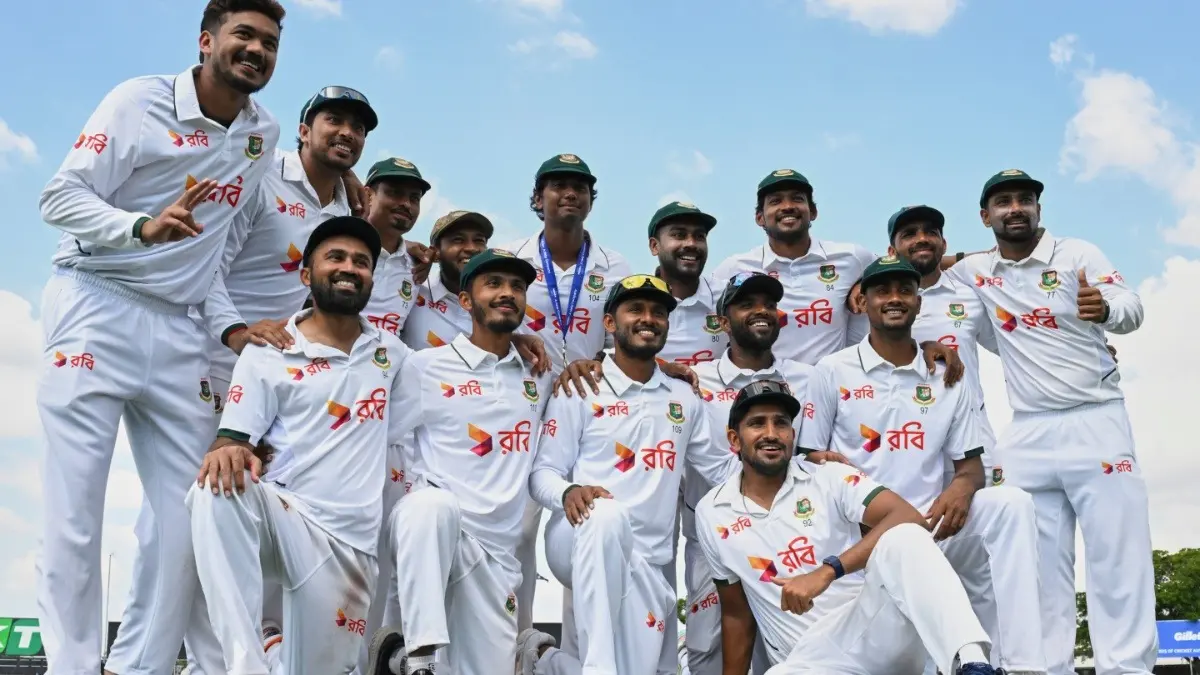Bangladesh Script History, Najmul Hossain Shanto & Co. Stun Australia In Darwin Test Bangladesh players celebrating after beating Australia in Darwin Test