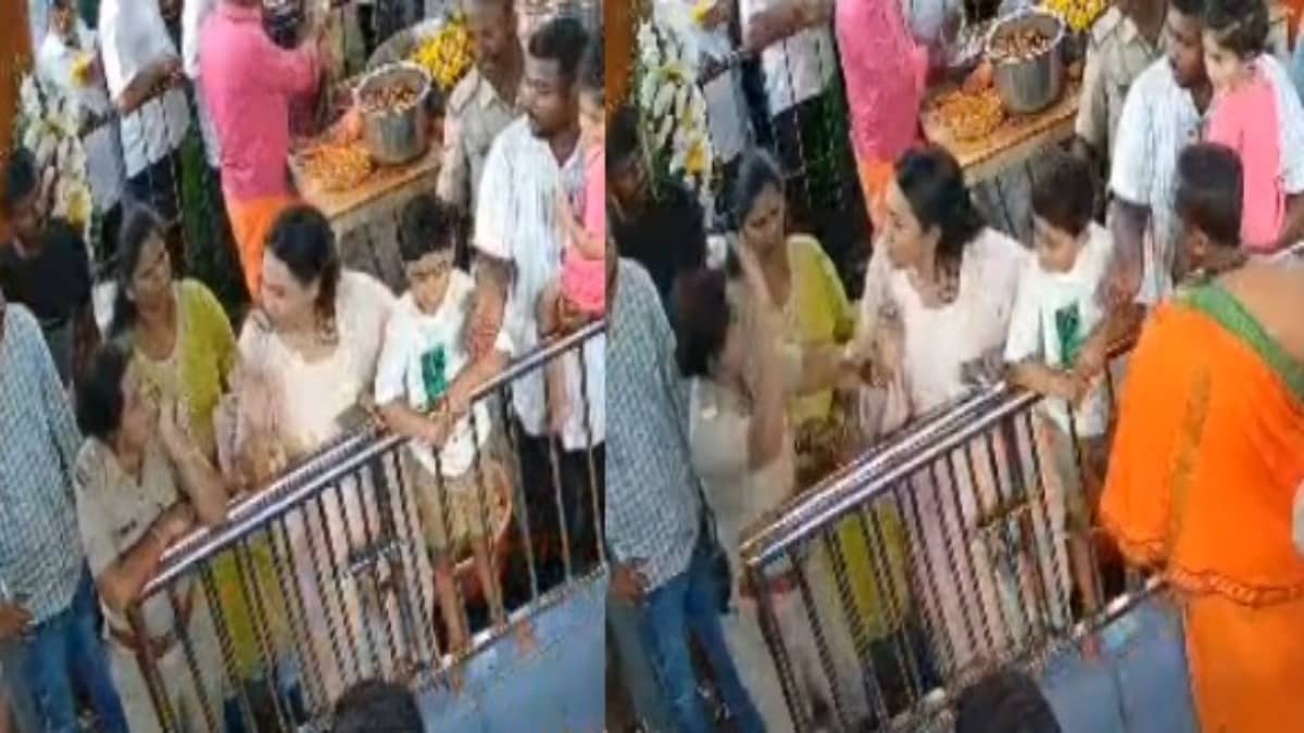CCTV Footage Surfaces Of Karnataka MLA's Daughter Slapping Woman Cop At Aarti Ukkada Temple
