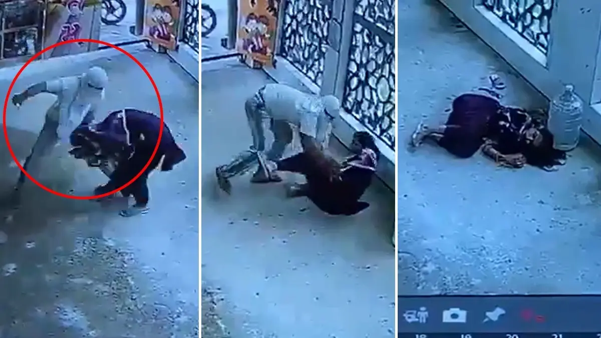 Chilling CCTV Footage Captures Masked Attacker Stabbing Faridabad School Teacher Inside Campus 34 Times | VIDEO Chilling CCTV Footage Captures Masked Attacker Stabbing Faridabad School Teacher Inside Campus 34 Times | VIDEO