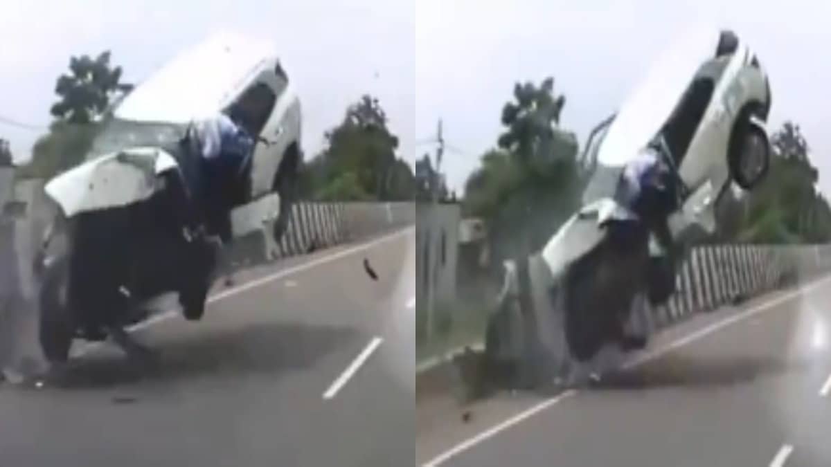 Chilling Video Captures Exact Moment of Fatal Crash of Atiq Ahmed's Son Aban Ahmed in UP's Jhansi | WATCH