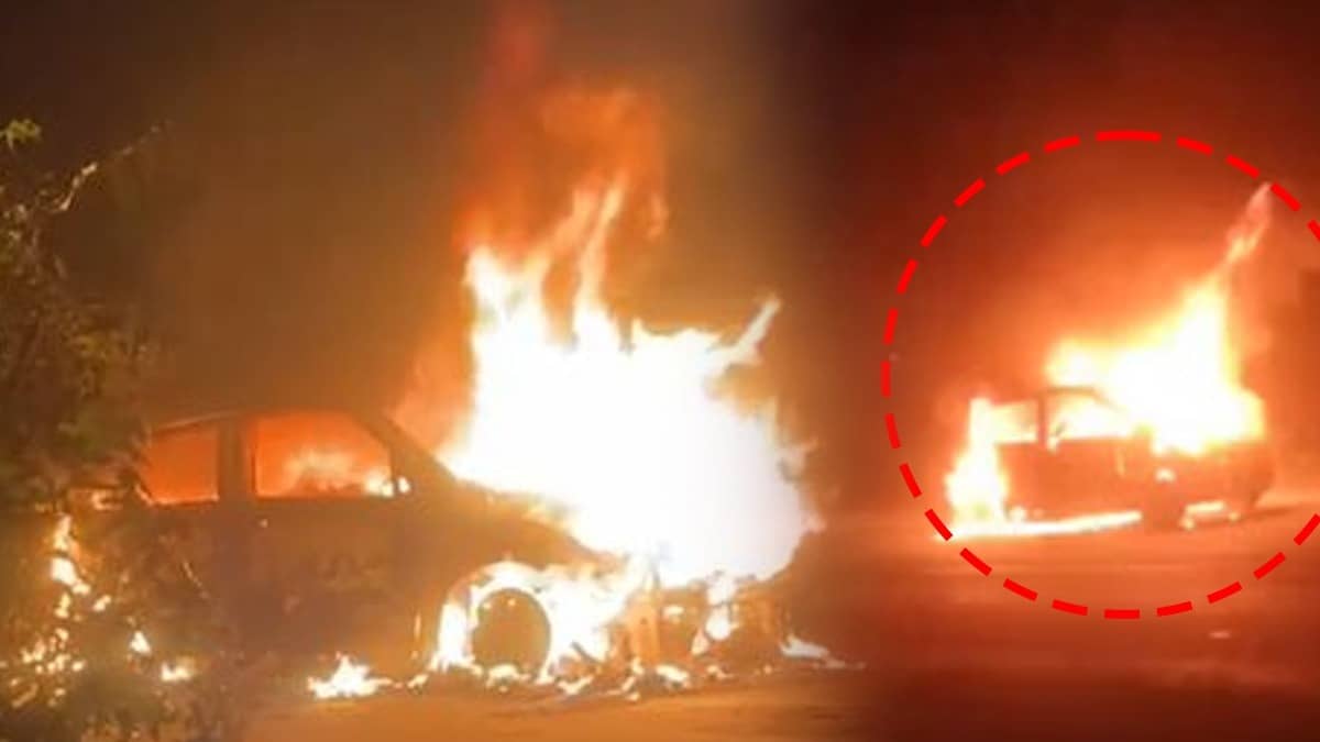 Fire in car