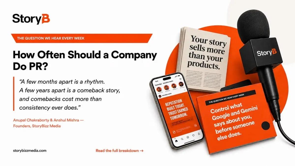 'How Often Should a Company Do PR?' StoryBizz Media Founders Break Down the Consistency Habits, Most Get Wrong 'How Often Should a Company Do PR?' StoryBizz Media Founders Break Down the Consistency Habits, Most Get Wrong