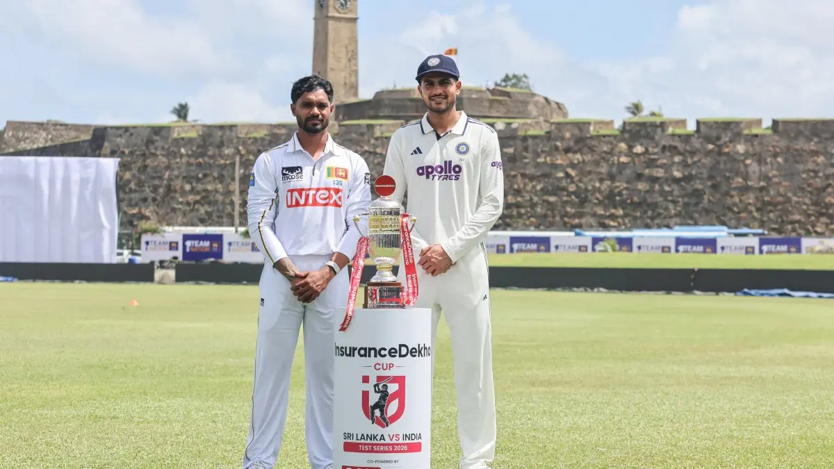 India vs Sri Lanka Test Series: Venues, Schedule, Live Streaming, H2H; Here's All You Need To Know Indian and Sri Lankan captain pose with the trophy
