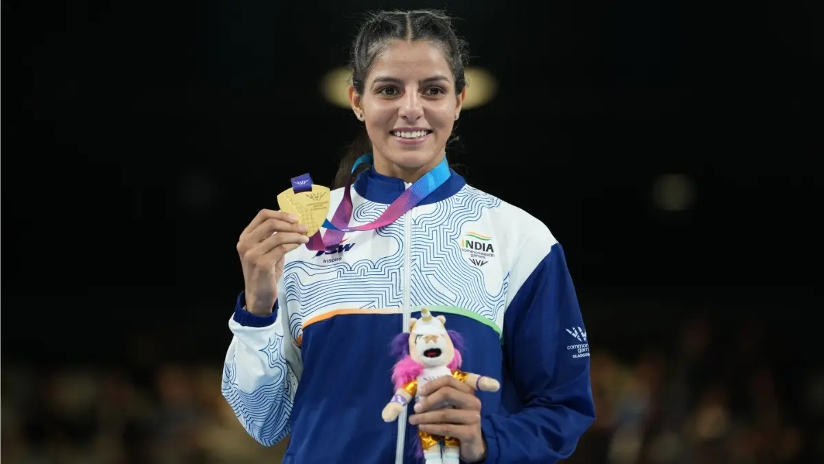 Centre Revises Cash Awards For Medalists As Indian Athletes Continue To Shine At CWG 2026 Indian boxer Sakshi Chaudhary celebrates after winning gold at the CWG 2026