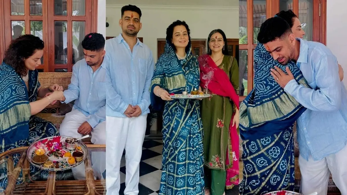 Kangana Ranaut : कंगना रनौत का रक्षाबंधन सेलिब्रेशन, भाई को बांधा रक्षासूत्र; सोशल मीडिया पर छाई तस्वीरें Kangna Ranaut: कंगना रनौत का रक्षाबंधन सेलिब्रेशन, भाई को बांधा रक्षासूत्र; सोशल मीडिया पर छाई तस्वीरें