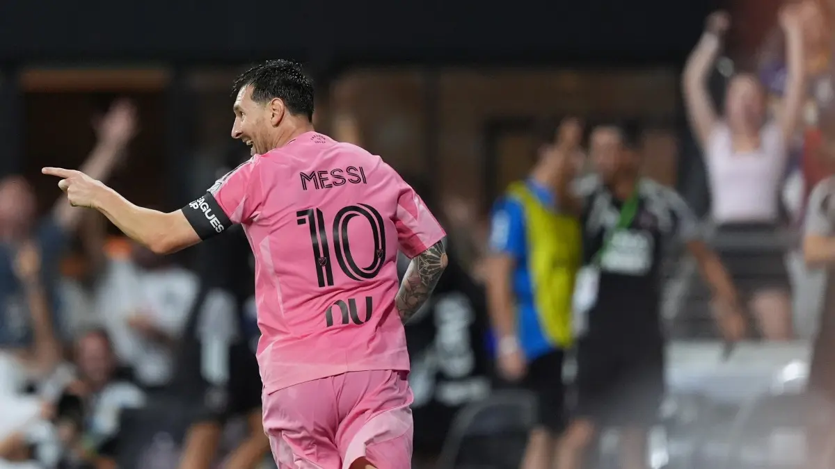 Lionel Messi Returns To Scoring Ways After FIFA World Cup, Shatters Leagues Cup Records As Inter Miami Beat San Luis 4-2 Lionel Messi celebrates after scoring