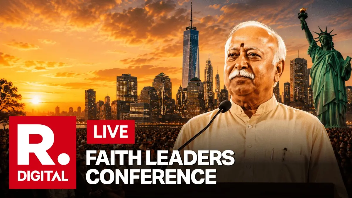 Mohan Bhagwat In New York LIVE: 'Hindu Who Thinks There Should Be No Muslim in India is Not Hindu’, Says RSS Chief Mohan Bhagwat In New York LIVE: RSS Chief Set to Address Madison Square Garden Event