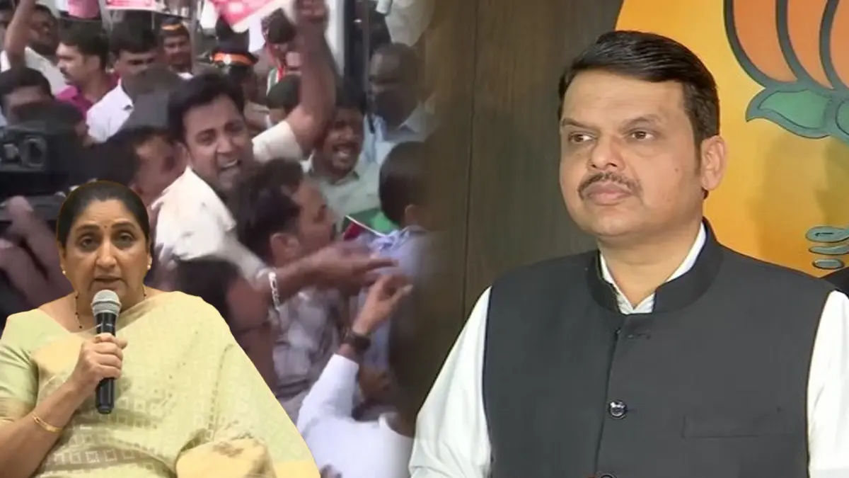NCP Protests ‘Gungi Gudiya’ Remark on Sunetra Pawar; Fadnavis Says Congress Has Stooped to a Low Level for ‘Publicity’ NCP Protests ‘Gungi Gudiya’ Remark on Sunetra Pawar; Fadnavis Says Congress Has Stooped to a Low Level for ‘Publicity’