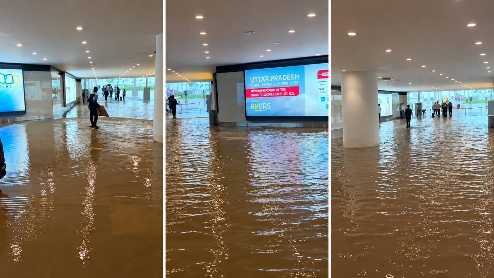 New Airport, Same Problem? Waterlogging at Noida Airport Triggers Online Storm and Political Debate | WATCH