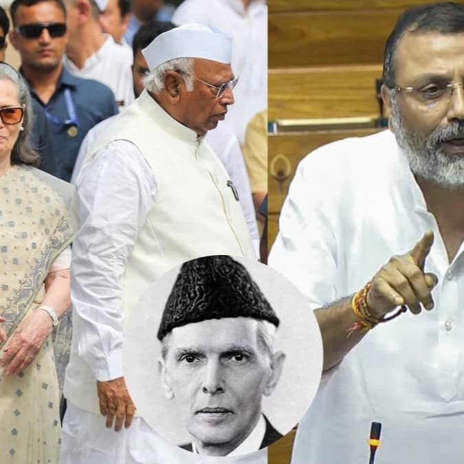 Nishikant Dubey slam on Rahul and Sonia Gandhi over Vande Mataram say he follow Jinnah 