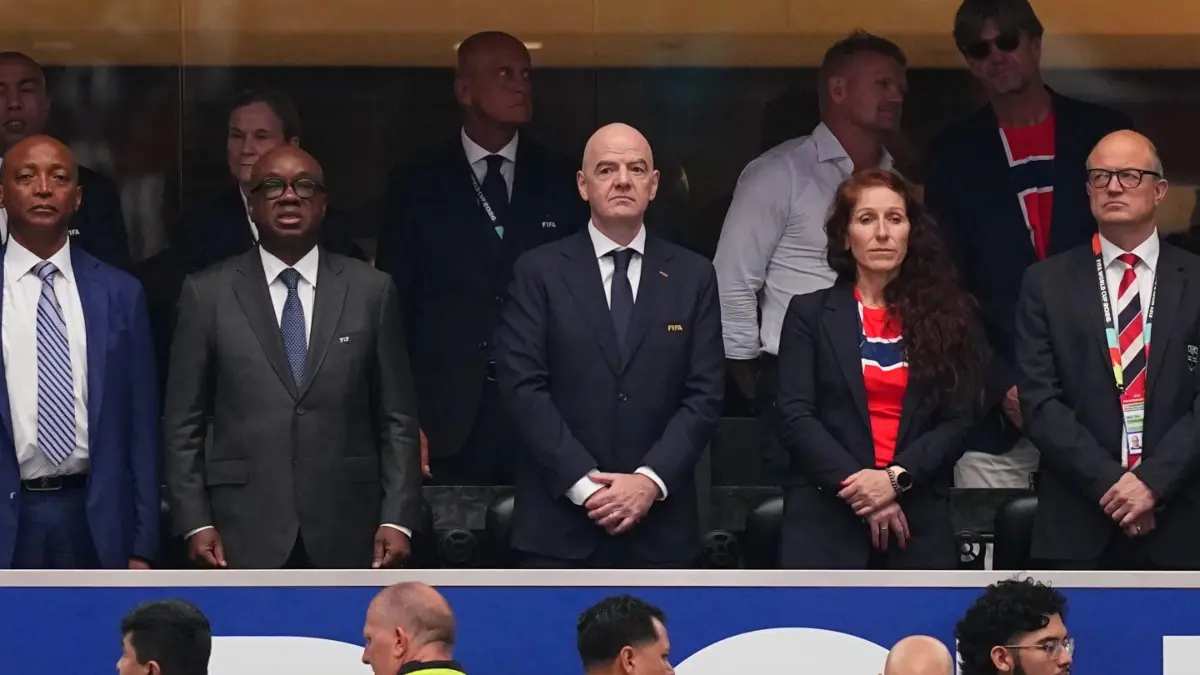 FIFA Under Fire: Norway FA Chief Lise Klaveness Questions Gianni Infantino's Motives Behind Top Executive's Firing Norway FA chief Lise Klaveness with FIFA head Gianni Infantino