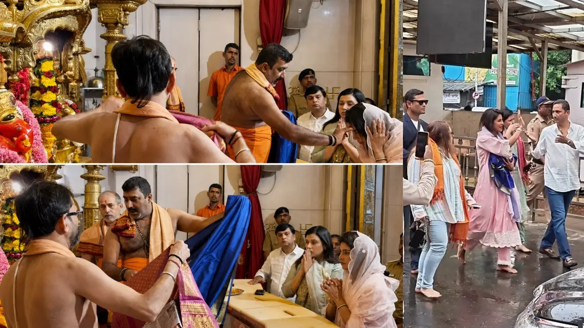 Priyanka Chopra: गुलाबी सूट में सिद्धिविनायक मंदिर पहुंची देसी गर्ल, गणपति बप्पा का लिया आशीर्वाद प्रियंका चोपड़ा ने मुंबई के सिद्धिविनायक मंदिर में टेका माथा