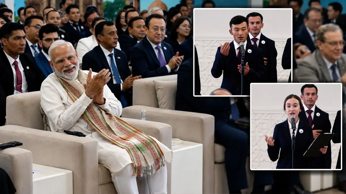 'अभी तो सूरज उगा है...', ताशकंद में गूंजी PM मोदी की कविता, उज्बेक बच्चों का हिंदी प्रेम देख भावुक हुए प्रधानमंत्री PM Modi's poem resonated in Tashkent