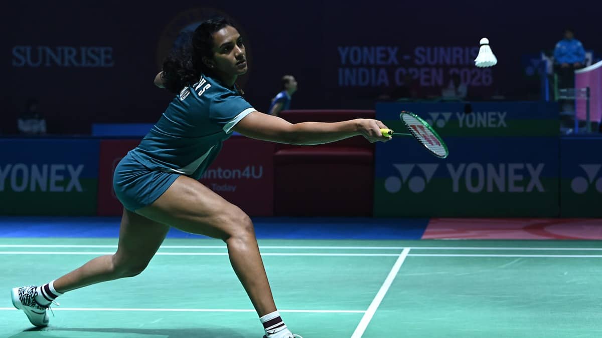 PV Sindhu in action