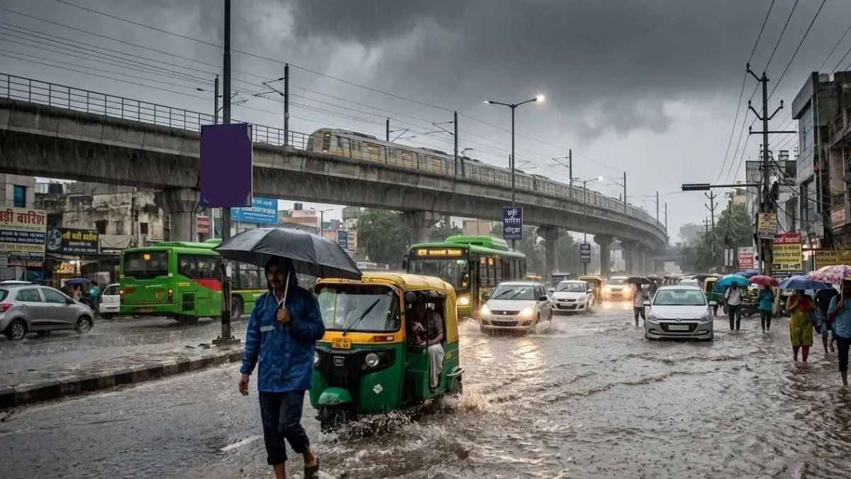बिजली कड़की, बादल गरजे, सूखा नहीं गया सावन का आखिरी सोमवार...दिल्ली-NCR में जबरदस्त बारिश से मौसम हुआ ठंडा ठंडा-कूल कूल; दिन में छाया अंधेरा rain delhi ncr