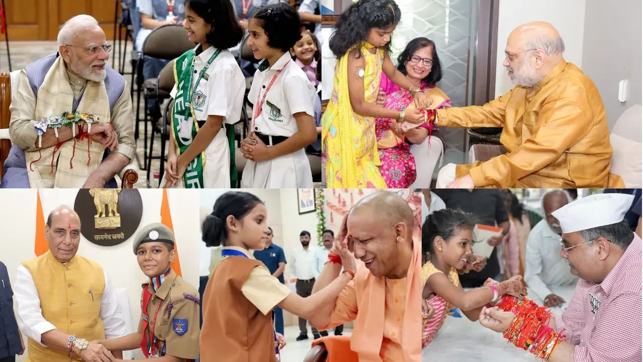 रक्षाबंधन पर दिखा BJP का Gen-Z कनेक्शन, पीएम मोदी, अमित शाह और सीएम योगी से लेकर भाजपा के इन बड़े नेताओं ने बच्चों से बंधवाई राखी, दिए ये संदेश rakhshabandhan 2026 bjp gen z focous