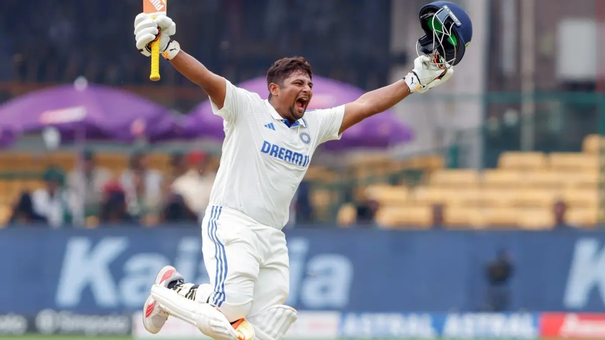 Sarfaraz Khan Likely To Replace Injured Sai Sudharsan In Sri Lanka Test Series: BCCI Sources Sarfaraz Khan celebrating after scoring century against New Zealand