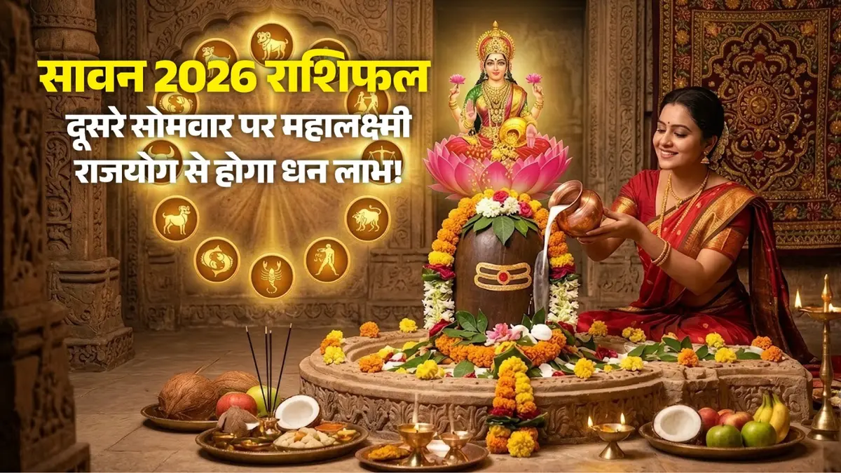 Sawan 2026 Lucky Rashi: सावन के दूसरे सोमवार पर बनेगा महालक्ष्मी योग, इन 5 राशियों को होगा धन लाभ; मिलेगा भोलेनाथ का आशीर्वाद sawan 2026 second somwar-rashifal-mahalaxmi-rajyog-lucky-zodiac-signs-will get money benefits and lord shiva blessings