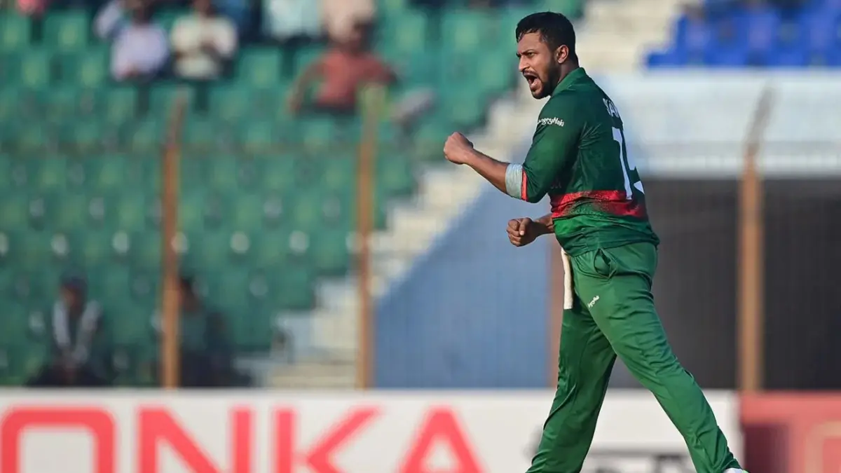 Shakib Al Hasan Demands Security Guarantees For Bangladesh Return, Willing To Face Murder Trial If Conditions Met Shakib Al Hasan celebrates a wicket