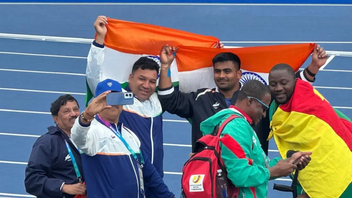 CWG 2026: Soman Rana Wins Historic Men's F57 Shot Put Gold As Shubham Juyal Settles With Silver Soman Rana (L) with Shubham Juyal (R) after winning medals at CWG 2026