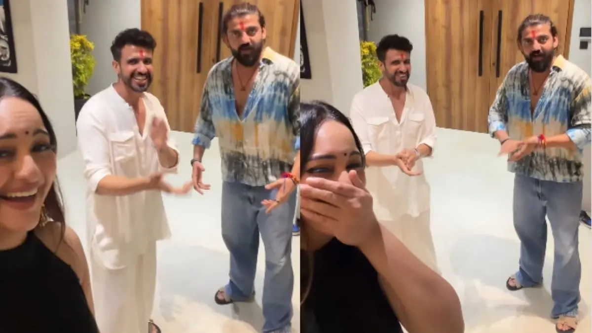 सोनाक्षी सिन्हा के पति पर चढ़ा 'मुन्ना भाई' का खुमार! जहीर का लुक देख एक्ट्रेस भी नहीं रोक पाईं हंसी- VIDEO Sonakshi Sinha Zaheer Iqbal