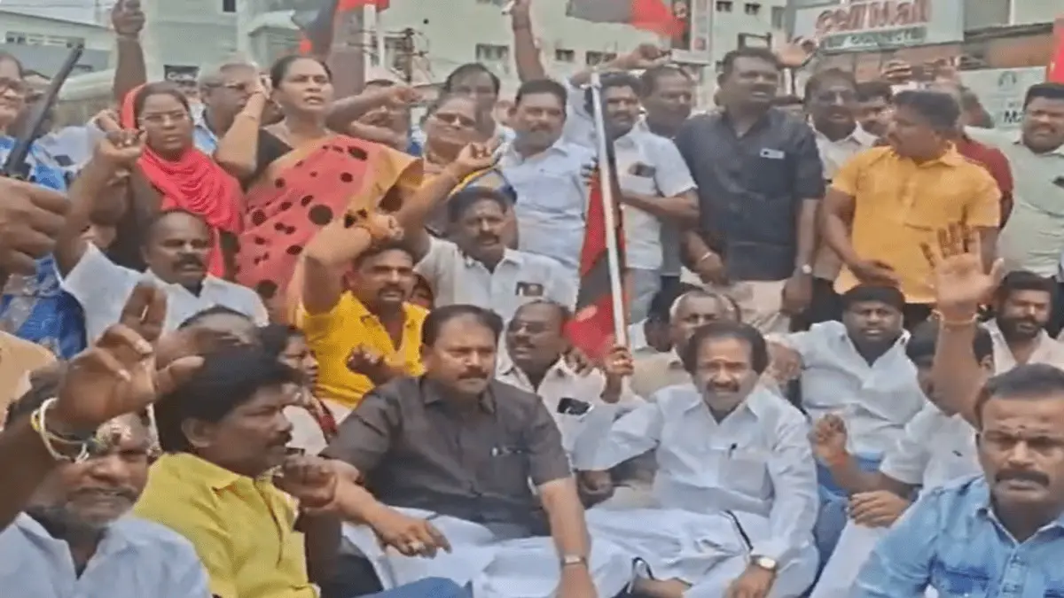 DMK Cries 'False Case,' Protests Against Udhayanidhi Stalin's Arrest X