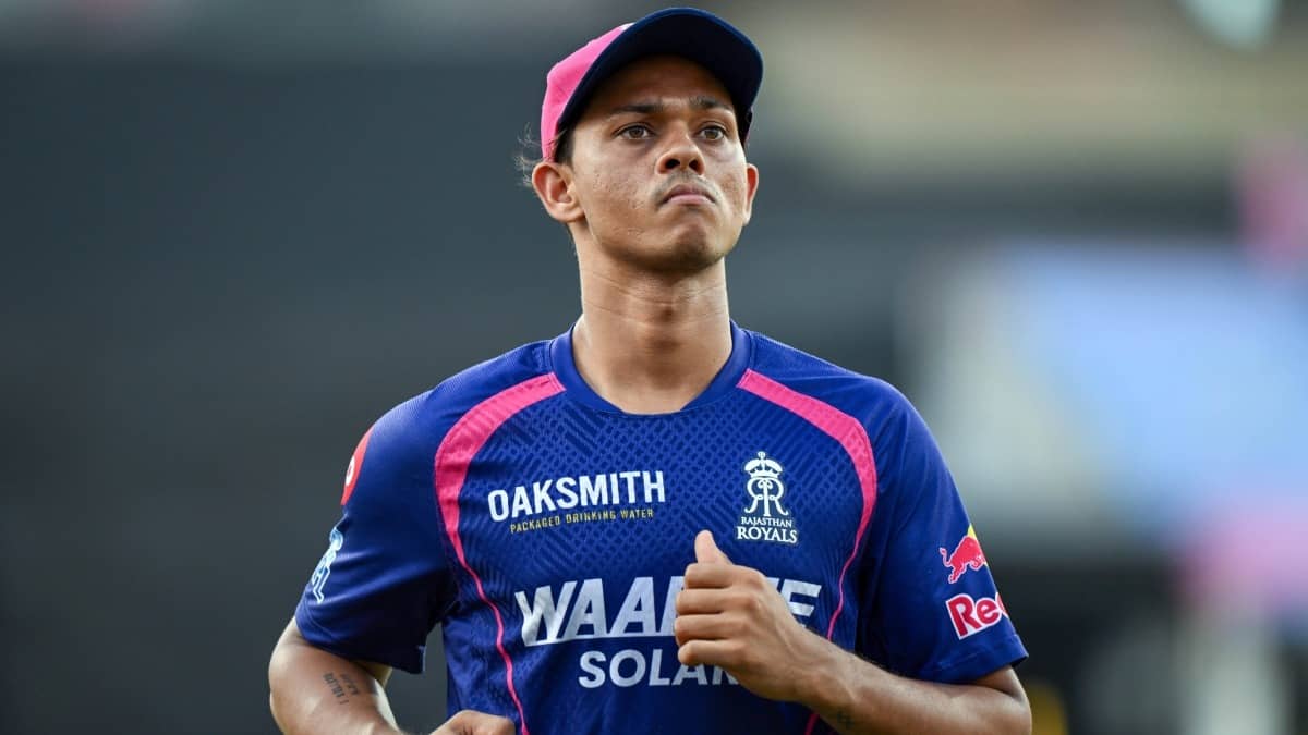 Yashasvi Jaiswal at a Rajasthan Royals practice session